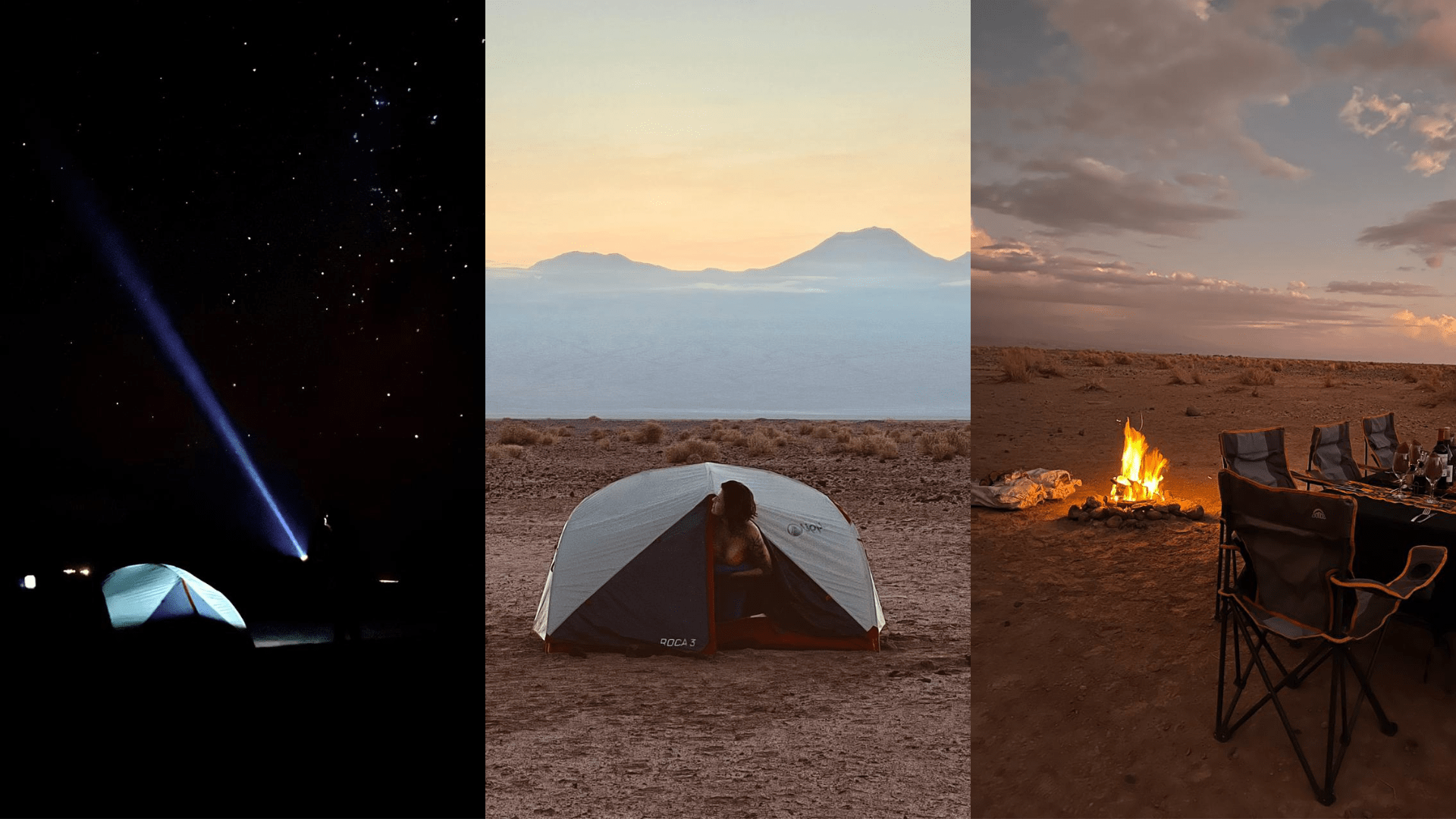 Camping estrelado no deserto